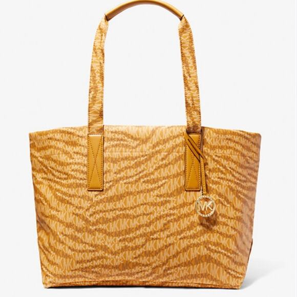 NWT MSRP$398  Michael Kors The Michael Large Animal Print Logo Tote Bag - Picture 1 of 3
